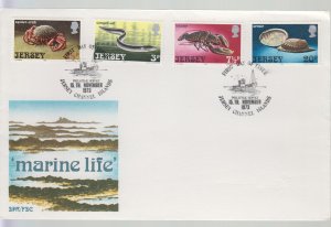 Jersey 1973,  Marine Life, set of 4  on FDC