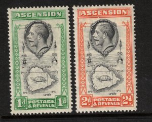 Ascension SG #22a #24a Very Fine Mint Lightly Hinged Tear Drop Variety