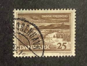 Denmark  1964 Scott 414 used - 25o, Nature Protection, Dansk Fredning landscape