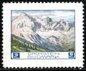 Vintage Germany Poster Stamp Dachstein The Sudmark Unused