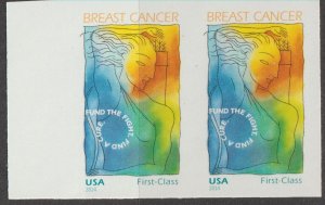 U.S.  Scott# B5a 2014 Breast Cancer XF MNH Imperf Pair #1