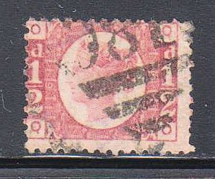 Great Britain,  Queen Victoria 1/2p,  Plate 6   (SC# 58) Used