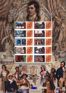 BC-192 History of Britain 29 2009 Robert Burns no. 288 sheet U/M