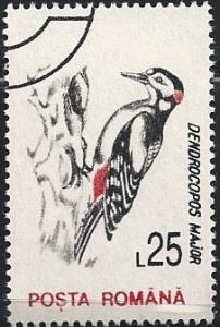 Romania 3816 25l Woodpecker bird used