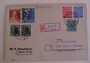 GERMAN  5M DOVE 1948 MIXED WITH NETWORK SOVIET BERLIN cat.$420.00