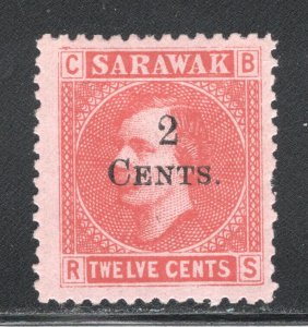 Sarawak, Scott #33   VF, Unused, Original Gum, Hinged, CV $4.00 ..... 5500023