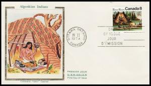 Canada Algonquins 1973 (Colorano) U/A FDC  BIN 3154