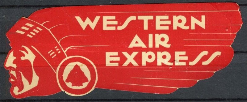 USA; 1950s early Illustrated Local Special Advert Stamp, Western Air Express