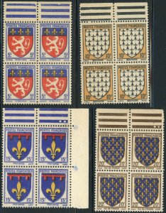 France #460-463 Coat of Arms Postage Stamps Europe 1943 Mint NH OG