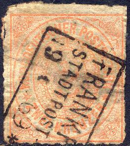 North German Confederation #8 Used 2kr Orange from 1868