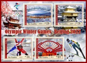 Stamps. Olympic games Beijing 2022 2019 year 1+1 sheets perforated