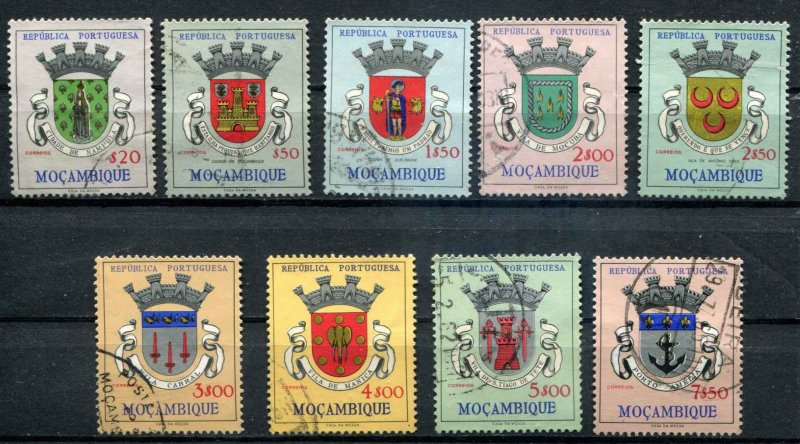 Mozambique SC# 409, 411,413-20 Coats of Arms Used