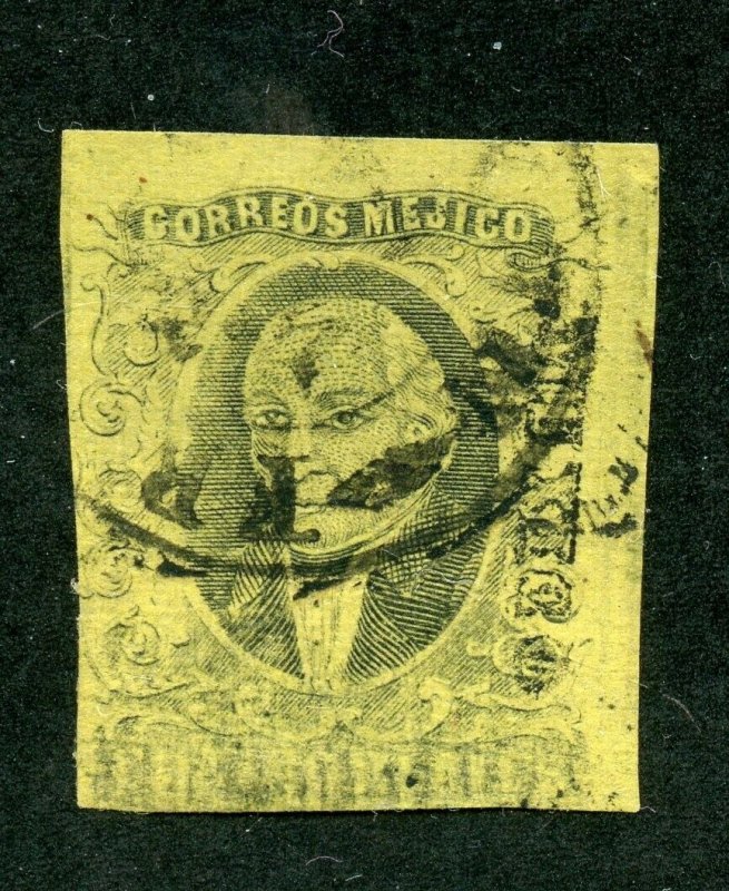 MEXICO HIDALGO 1861 SCOTT# 9 FOLLANSBEE# 9 MEXICO FINELY USED AS SHOWN