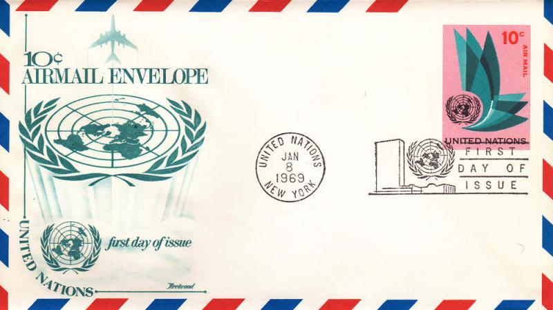 U.N. # UC8, Fleetwood Cachet, Unaddressed, 1st Day Cover