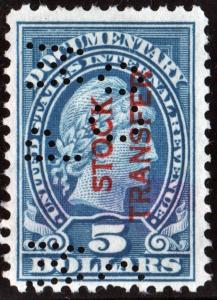 RD16 $5.00 Stock Transfer Stamp (1918) Perfin