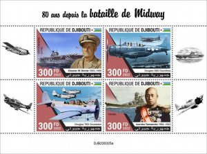 2022/04 - DJIBOUTI - BATTLE OF MIDWAY            4V  complet set   MNH ** T