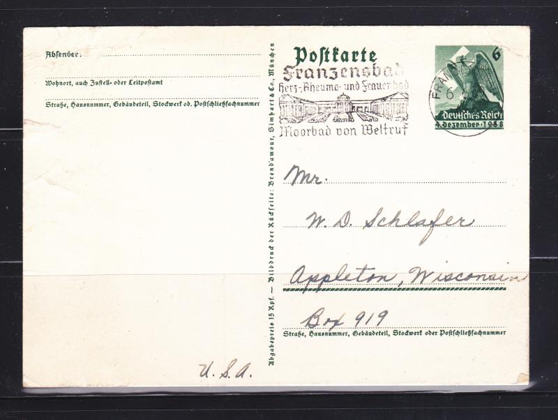 German Nazi Postal Card