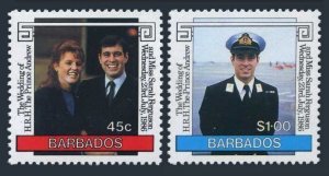 Barbados 687-688,MNH.Michel 660-661. Royal wedding 1986.Prince Andrew,Sarah.