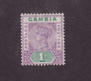 GAMBIA # 27 VF-MH 1sh QUEEN VICTORIA CAT VALUE $54 