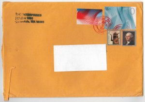 United States 2016 Cover to Poland Stamps Scott 4720+4954 High Values Waves