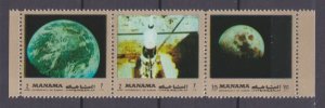 1972 Manama 945-AB945strip Moon, Earth, Rocket 5,00 €