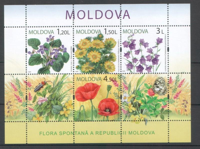 Moldova 2009 Flowers MNH Sheet