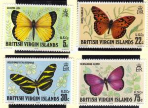 Virgin Islands #342-45 butterflies MNH set