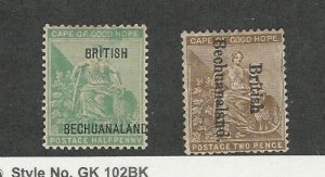 Bechuanaland, Postage Stamp, #39, 40 Mint Hinged, 1895-97, JFZ