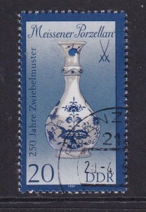 German Democratic Republic DDR  #2741 cancelled 1989 Meissen porcelain  20pf