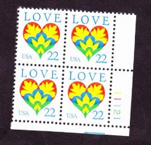 2248 Love Issue MNH Plate block - LR