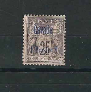 France Offices Turkey Cavalle  5 Y&T 6 25c Blk on rose Used F/VF 1893 SCV $27.50