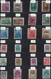 #8 LOT   HUNGARY  24 USED ALL DIFFERENT   SEE DESCRIPTION FOR PART NUMBERS