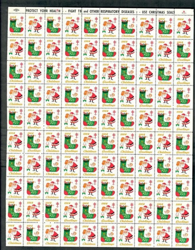 Christmas Seals from 1964 - Full MNH sheet of 100