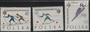 POLAND 1046-1048 Unused Hinged World Ski Championships