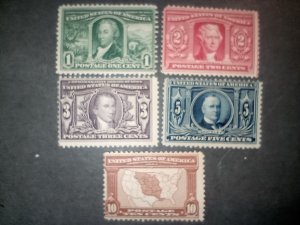 *REDUCED* Sc# 323-27 all MNH  1904 LA Purchase- CV $570 (BNA2024)