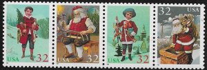 3004-3007 MNH Christmas Contemporary strip of 4