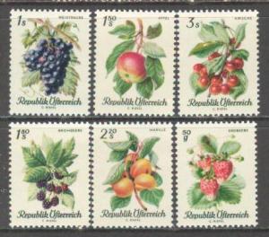 AUSTRIA Sc# 778 - 783 MNH FVF Set of 6 Fruits