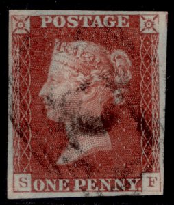 GB QV SG10, 1d DEEP red-brown PLATE 58, FINE USED. Cat £50. SF