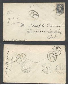 Canada-covers #3034 - 8c Small Queen Carleton county-Stewarton,Ont-No 23