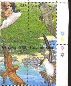 GUYANA 4 SETS BIRDS X1
