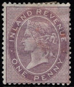 1867 Great Britain Queen Victoria Revenue 1 Penny Inland Revenue Unused