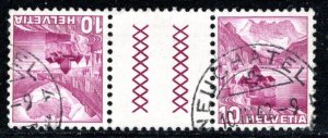 Switzerland Scott # 229, used, var. tete-beche, Mi # KZ10zII