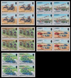 Jersey 233-237 Motor-Cycle Light Car Club block set (4x5 stamps) MNH 1980