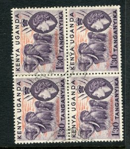 BRITISH KUT; 1950s early QEII pictorial issue fine used 1s. 30c. BLOCK