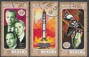 Manama 1971 Set of 6 Space.  Apollo 14