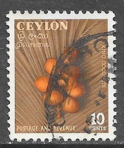 Ceylon 329: 10c King Coconuts, used, F-VF