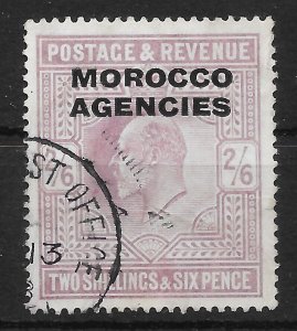 MOROCCO AGENCIES SG38 1907 2/6 PALE DULL PURPLE USED