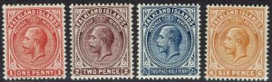 FALKLAND ISLANDS 1912 KGV 1D 2D 2½D AND 6D WMK MULTI CROWN CA