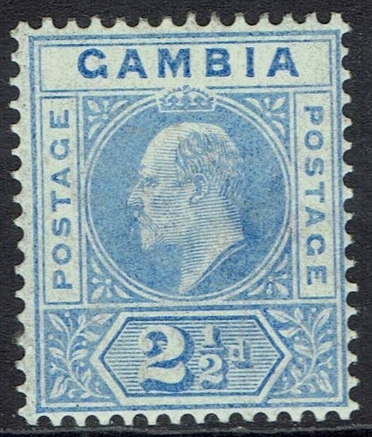 GAMBIA 1902 KEVII 21/2D WMK CROWN CA