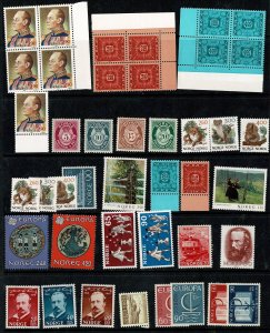 Norway page of mint NH/H with blocks